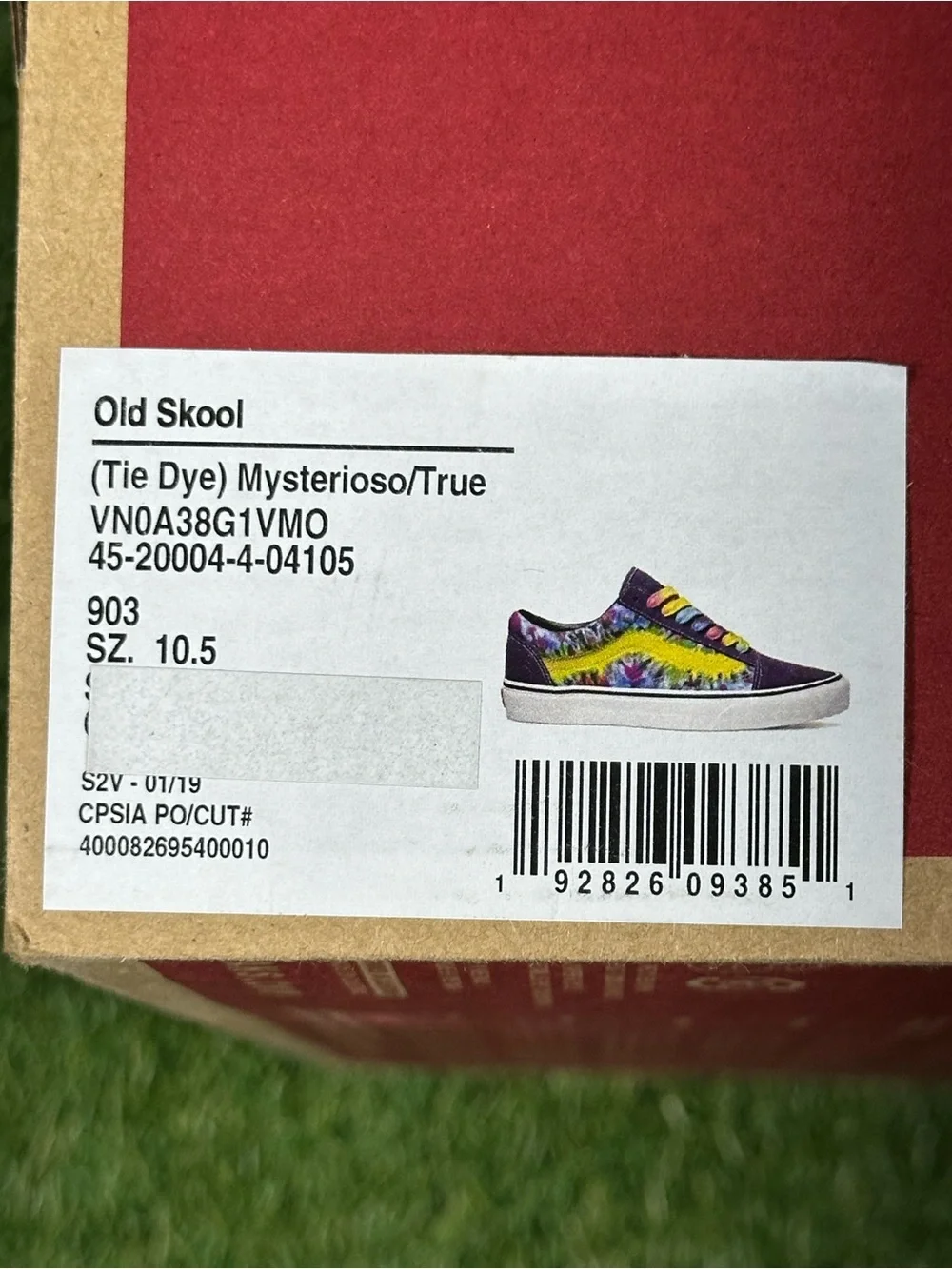 Vans Old Skool Purple Suede Tie-Dye Neon Yellow Stripe Men’s 10.5, 11 , VN038G1V